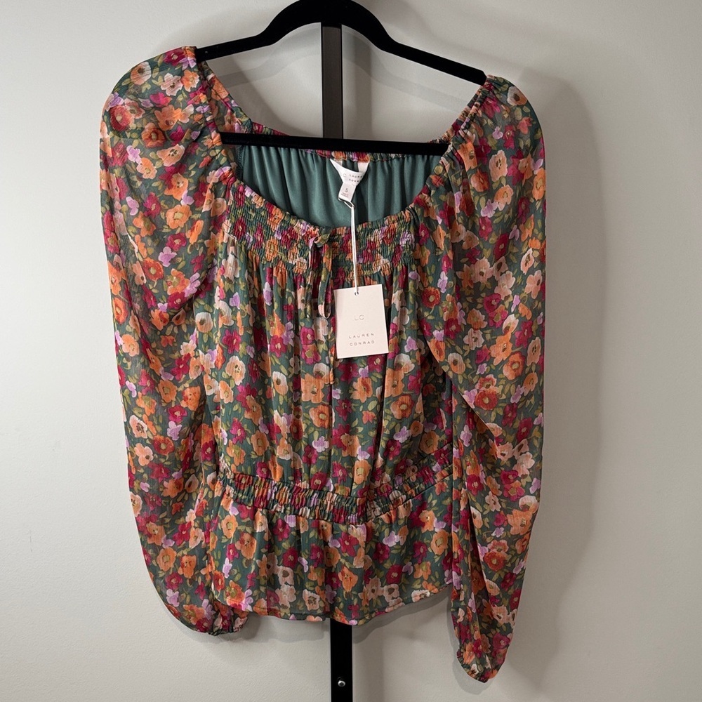 LC Lauren Conrad Floral Blouse Women’s Small New NWT